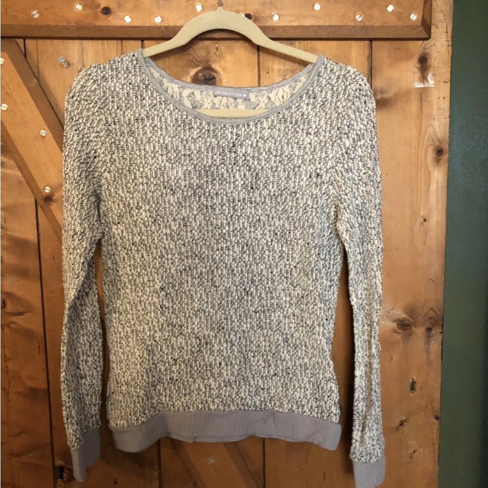Olivia Moon Textured Gray Sweater
